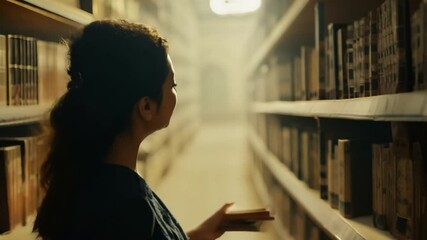 Poster - Student Searching for a Book in the Library Generative AI