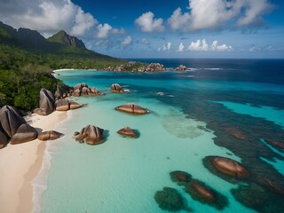 Wall Mural - Seychelles Coastal Beauty