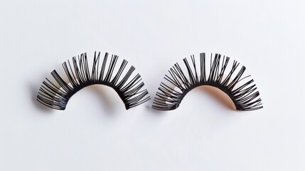 Wall Mural - A set of false eyelashes, designed to enhance a dancer's eyes and overall stage presence, displayed on an isolated white background