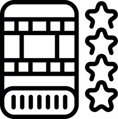 Poster - Film strip is receiving a four star rating with a five star system