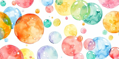 Wall Mural - A colorful background with many small circles of different colors. The circles are all different sizes and are scattered throughout the background. Scene is playful and fun, with the bright colors