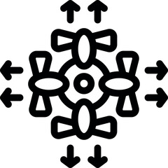 Poster - Icon of a data exchange system with arrows pointing in and out, representing data flow
