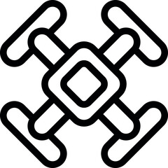 Poster - Simple black and white icon of a drone delivering a package