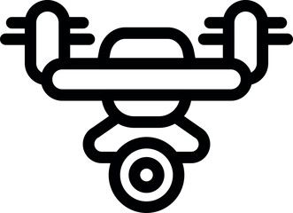 Poster - Drone with camera recording aerial footage icon outline style