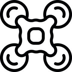 Poster - Simple icon of a drone flying taking photos
