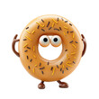 © siaminka - Round doughnut with colored sweet glaze . Donut character with eyes and smile