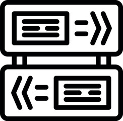 Poster - This icon represents data exchange, symbolizing the transfer of information between two points