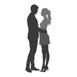 © s.uddincreation  - Couple lovers romantic moment silhouette vector illustration.