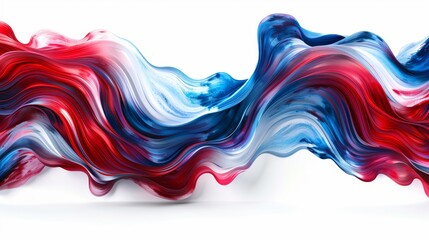 Wall Mural - Minimalist 3d abstract asymmetrical design in red and blue on white background, Olympic sport games theme