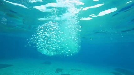 Poster - Underwater Bubbles in Blue Pool Generative AI