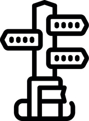 Poster - Simple icon depicting a signpost pointing in different directions, symbolizing choices and decision making