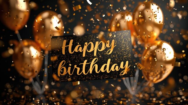 Festive joy: a heartwarming greeting card adorned with the text happy birthday, radiating celebratory cheer and warm wishes, perfect for expressing love and joy on this special occasion