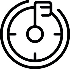 Poster - Simple line icon of a clock face with the hand moving towards a deadline, perfect for projects relating to time management