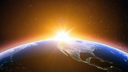 Poster - Sunrise Over Earth From Space Generative AI