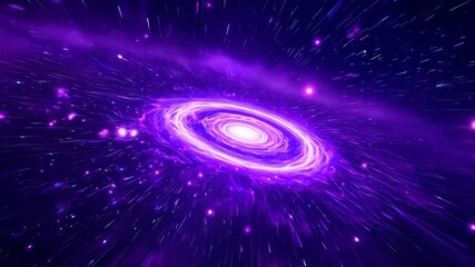 Poster - Purple Galaxy Swirl Through Space Generative AI