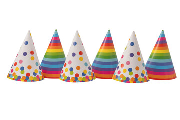 Wall Mural - Colorful birthday cap isolated on white background