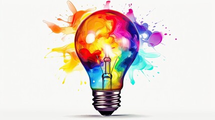 Wall Mural - A colorful light bulb 