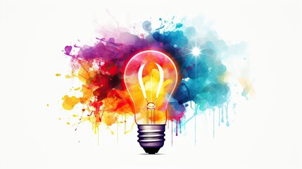 Sticker - A colorful light bulb 