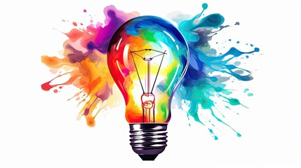 Sticker - Colorful light bulb