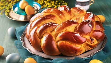 Wall Mural - sweet easter bread or tsoureki