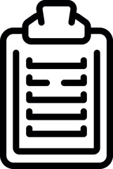 Poster - Simple black and white illustration depicting a clipboard with lines, symbolizing planning and organization
