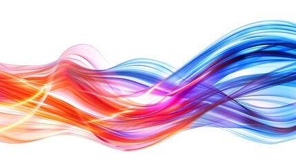 Wall Mural - Vibrant Abstract Light Trails for Sticker Design on White Background