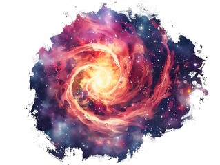 Sticker - Vibrant Galactic Nebula Explosion   Cosmic Digital Art for Shirt Design