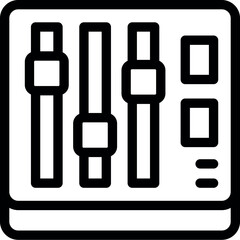 Poster - Simple icon depicting an audio mixing console, perfect for representing sound engineering and music production