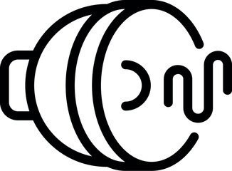 Poster - Simple bold outline icon of an audio speaker emitting a soundwave