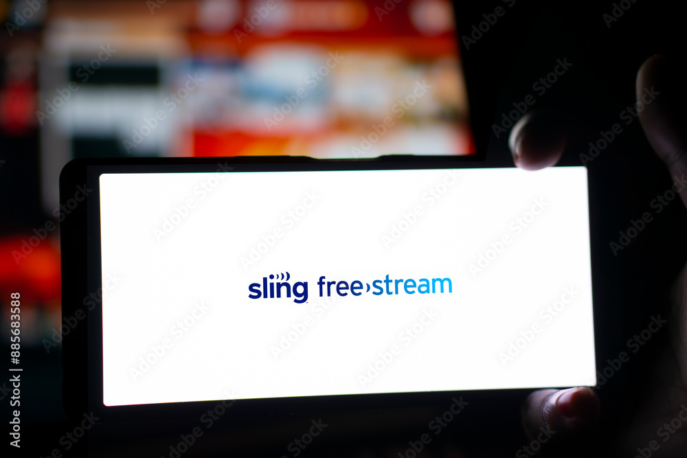 Dhaka bangladesh 13 july 2024 sling free stream logo is displayed on