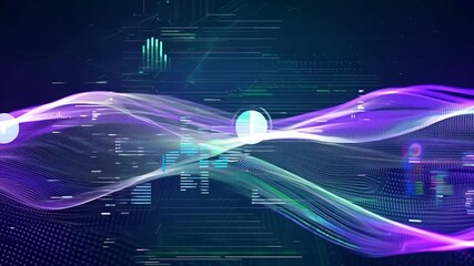 Poster - Abstract Technology Background With Data Wave Generative AI