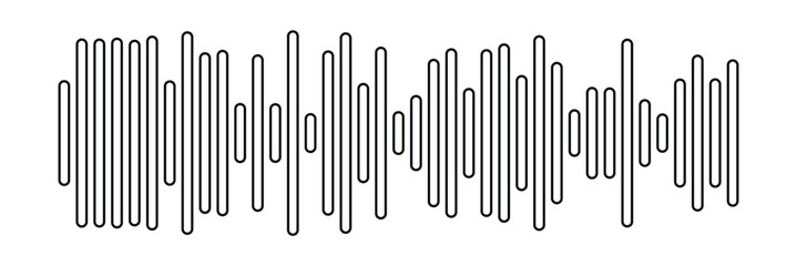 Wall Mural - Radio Wave icon. Monochrome simple sound wave on white background. Vector sound wave icon. Music player sound bar. Record interface. Equalizer icon with soundwave line. vector illustration in eps 10.