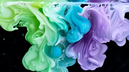 Poster - Colorful Ink Swirls in Water Generative AI