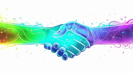Poster - Handshake business person hand deal. Contract shake meeting symbol of success partnership icon. Greeting cooperation, friendship congratulating teamwork agreement concept., transparent PNG