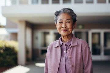 Wall Mural - Portrait of a smiling senior woman outdoors