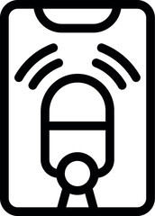 Poster - Simple icon of a smartphone recording audio with a microphone icon and sound waves