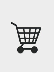 a shopping cart icon on a white background