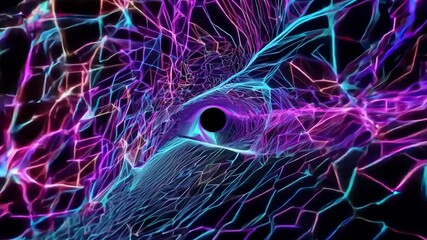 Poster - abstract digital tunnel background generative ai