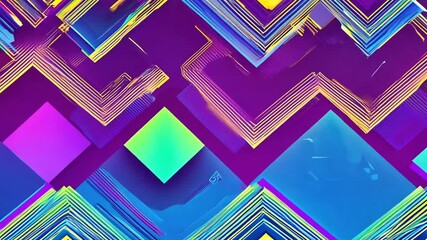 Poster - Retro Geometric Abstract Background Animation Generative AI