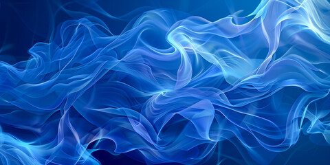 Wall Mural - abstract blue background with smooth lines, futuristic wavy illustration