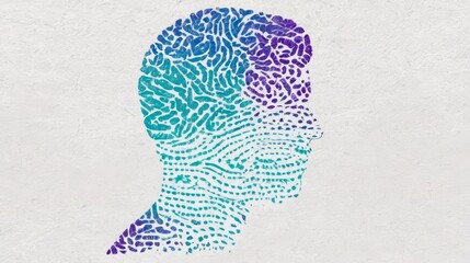 Sticker - Drawing of a Persons Head With a Pattern