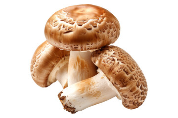 Sticker - Brown cap Cremini mushroom with a white stem is isolated on a white background.