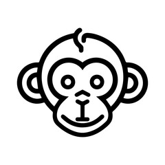 Wall Mural - Monkey icon or modern line symbol. Vector line art and icon design with bold outline. Black and white Pixel Perfect minimalistic symbol isolated white background. Silhouette simple thin sign