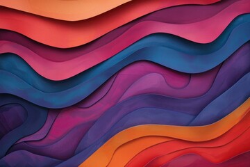 Aufkleber - vibrant and colorful abstract wavy background with dynamic multicolored waves and curves for modern 