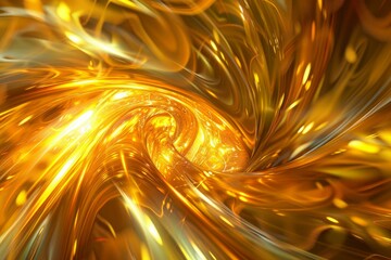 Poster - Vibrant and modern abstract golden swirl background with a luxurious texture, perfect for digital art, wallpaper, and contemporary design