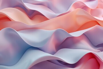 Poster - Beautiful abstract colorful wave textures with pastel colors. Smooth and soft design pattern. Perfect for art wallpaper. Gentle flowing and vibrant digital wavy gradient. Blue. Purple. Elegance