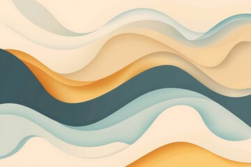 Wall Mural - A minimal banner with abstract wave patterns, soft colors, and smooth transitions. Calm and elegant design, hd quality, natural look