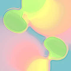 Poster - Digital illustration in surrealistic style of symmetrical shapes composed of curved lines. 3d rendering