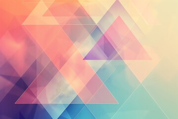 Wall Mural - A minimal banner with overlapping triangles, gradient fills, and a sleek layout. Geometric and modern design, hd quality, natural look