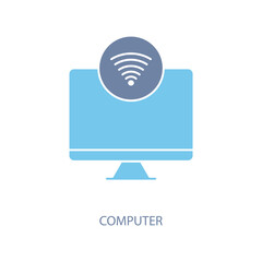 computer concept line icon. simple element illustration. computer concept outline symbol design.